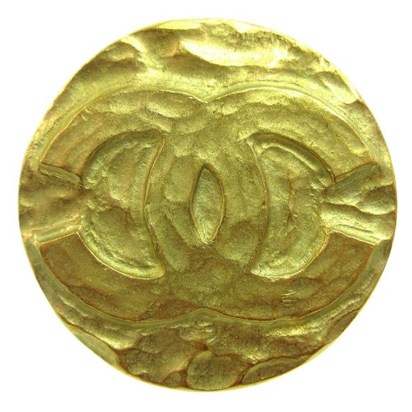 Authentic CHANEL CC Medallion Motif Brooch Pin Corsage Gold-Tone - Picture 1 of 4